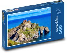 Spanien - Rock, Gaztelugatxee Puzzle 500 Teile - 46 x 30 cm