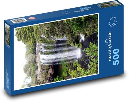 Vodopád - Nový Zéland, příroda - puzzle 500 dílků