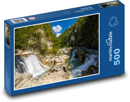 Vodopád - stromy, příroda - puzzle 500 dílků