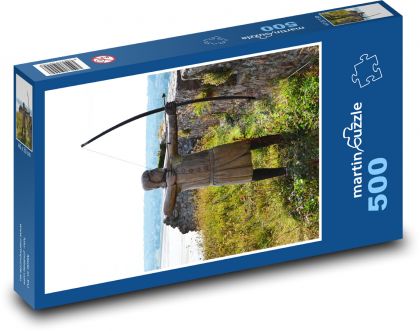 Łucznik - posąg, wybrzeże - Puzzle 500 elementów, rozmiar 46x30 cm