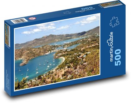 Antigua - karibský ostrov, lodě - Puzzle 500 dílků, rozměr 46x30 cm