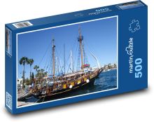 Statek wycieczkowy - morze, port Puzzle 500 elementów - 46x30 cm