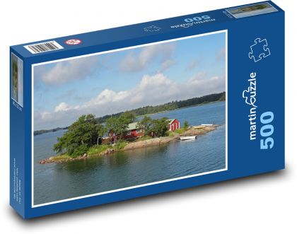 Haus auf der Insel - Wasser, Wohnen - Puzzle - 500 Teile