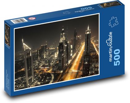 Noc v Dubaji - Puzzle 500 dielikov, rozmer 46x30 cm 