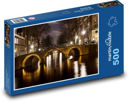 Most - Amsterdam, svetlá - Puzzle 500 dielikov, rozmer 46x30 cm 