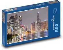 Southbank Brisbane - noční město, Austrálie Puzzle 500 dílků - 46 x 30 cm