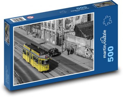 Mesto - električka, doprava - Puzzle 500 dielikov, rozmer 46x30 cm 