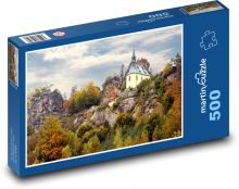 Skála - kostel, podzim Puzzle 500 dílků - 46 x 30 cm