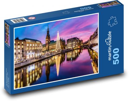 Hamburg - Vánoce, město - puzzle 500 dílků