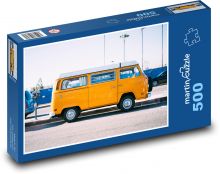 Žltá dodávka - auto, zaparkované Puzzle 500 dielikov - 46 x 30 cm