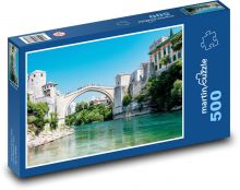 Mostar - Bosna, most cez rieku Puzzle 500 dielikov - 46 x 30 cm 