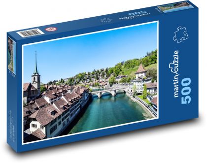 Mesto - rieka, most - Puzzle 500 dielikov, rozmer 46x30 cm 