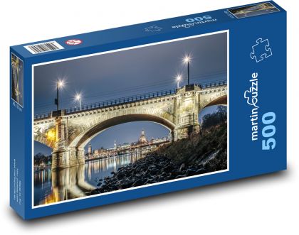 Drážďany - most v noci, Německo - puzzle 500 dílků