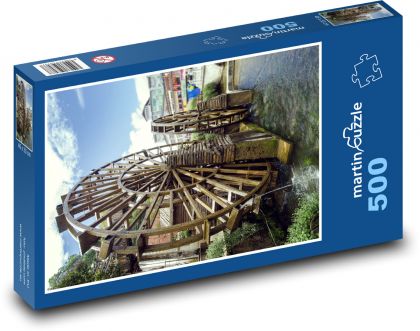 Staré vodní kolo - Lijiang, Čína - Puzzle 500 dílků, rozměr 46x30 cm