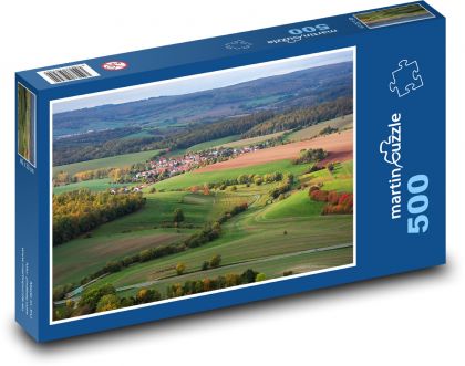 Příroda - pole, louky - Puzzle 500 dílků, rozměr 46x30 cm