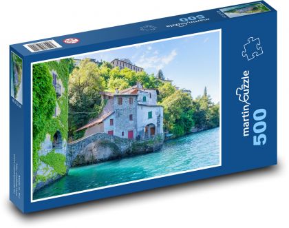 Village by the lake - Puzzle of 500 pieces, size 46x30 cm 