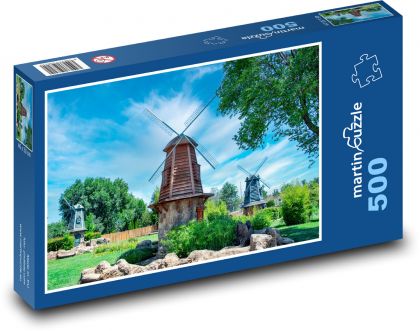 Větrný mlýn v parku - Puzzle 500 dílků, rozměr 46x30 cm