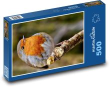 Červenka - pták na větvi Puzzle 500 - 46x30 cm