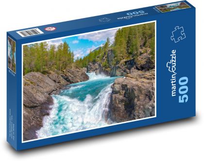 Řeka - vodopád, tok - puzzle 500 dílků