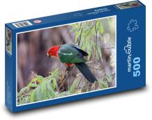 Austrálsky kráľovský papagáj - vták na vetve Puzzle 500 dielikov - 46 x 30 cm