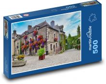 Stary dom - dekoracja kwiatowa, ulice Puzzle 500 elementów - 46x30 cm