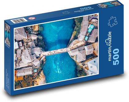 Old town - Neretva river, whale - Puzzle of 500 pieces, size 46x30 cm 