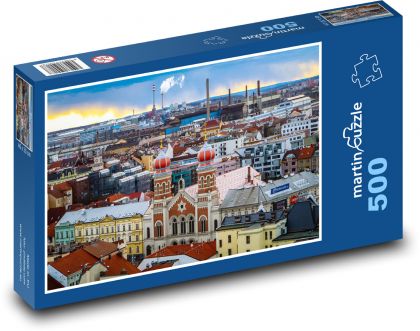 Velká synagoga - Plzeň, Česká republika - Puzzle 500 dílků, rozměr 46x30 cm