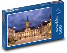 Radnica - Dolné Rakúsko, nočné námestie Puzzle 500 dielikov - 46 x 30 cm 