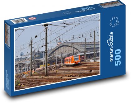 Vlakové nádraží - lokomotiva - Puzzle 500 dílků, rozměr 46x30 cm