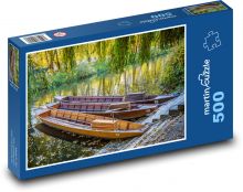 Lodě - pramice na řece Puzzle 500 - 46x30 cm