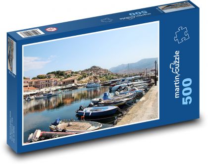 Molivos - port, Greece - Puzzle of 500 pieces, size 46x30 cm 