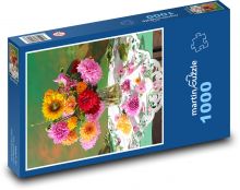 Kytice podzimních jiřin Puzzle 1000 dílků - 60 x 46 cm