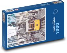 Žlutá tramvaj ve městě Puzzle 1000 dílků - 60 x 46 cm