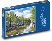 Amstrdam - Netherlands, canal Puzzle 1000 pieces - 60 x 46 cm