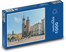 Krakov - Poľsko, námestie Puzzle 1000 dielikov - 60 x 46 cm 