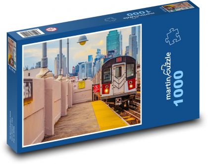 Vlak - koleje, město - puzzle 1000 dílků