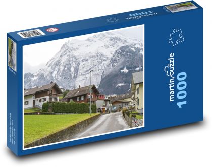 Domy - kopce, dediny - Puzzle 1000 dielikov, rozmer 60x46 cm