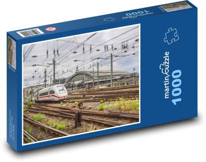 Pociąg na kolei - Puzzle 1000 elementów, rozmiar 60x46 cm