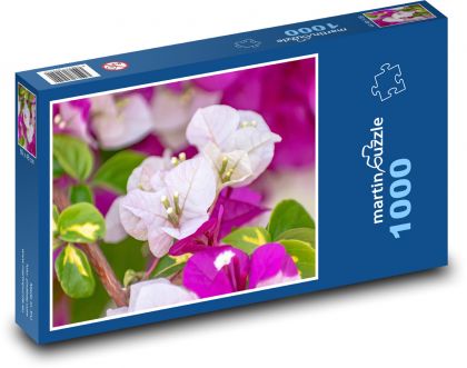 Różowe kwiaty - kwiaty - Puzzle 1000 elementów, rozmiar 60x46 cm