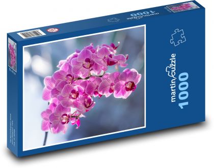 Różowe storczyki - kwiaty - Puzzle 1000 elementów, rozmiar 60x46 cm