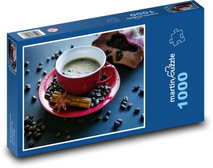Kávové zrná - káva - Puzzle 1000 dielikov, rozmer 60x46 cm