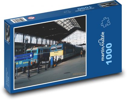 Vlak - železniční stanice, depo - puzzle 1000 dílků