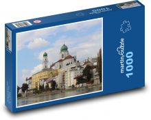 Pasov - Německo, historické centrum Puzzle 1000 dílků - 60 x 46 cm
