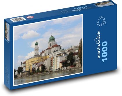 Pasov - Nemecko, historické centrum - Puzzle 1000 dielikov, rozmer 60x46 cm