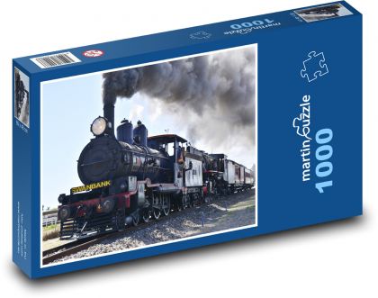 Parní lokomotiva - vlak, železnice - puzzle 1000 dílků