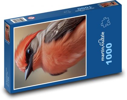 Pták s oranžovým peřím  - Puzzle 1000 dílků, rozměr 60x46 cm