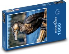 Pták kormorán na řece Puzzle 1000 dílků - 60 x 46 cm
