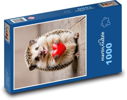 Rotherziger Igel zum Valentinstag - Puzzle - 1000 Teile
