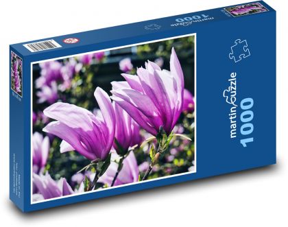 Lila Magnolie - Blume, Garten - Puzzle - 1000 Teile