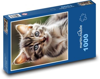 Roztomilé drsné mačiatko - Puzzle 1000 dielikov, rozmer 60x46 cm